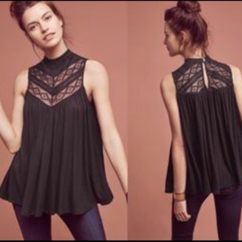 Deletta Lace High Neck Swing Tank Top XSMALL